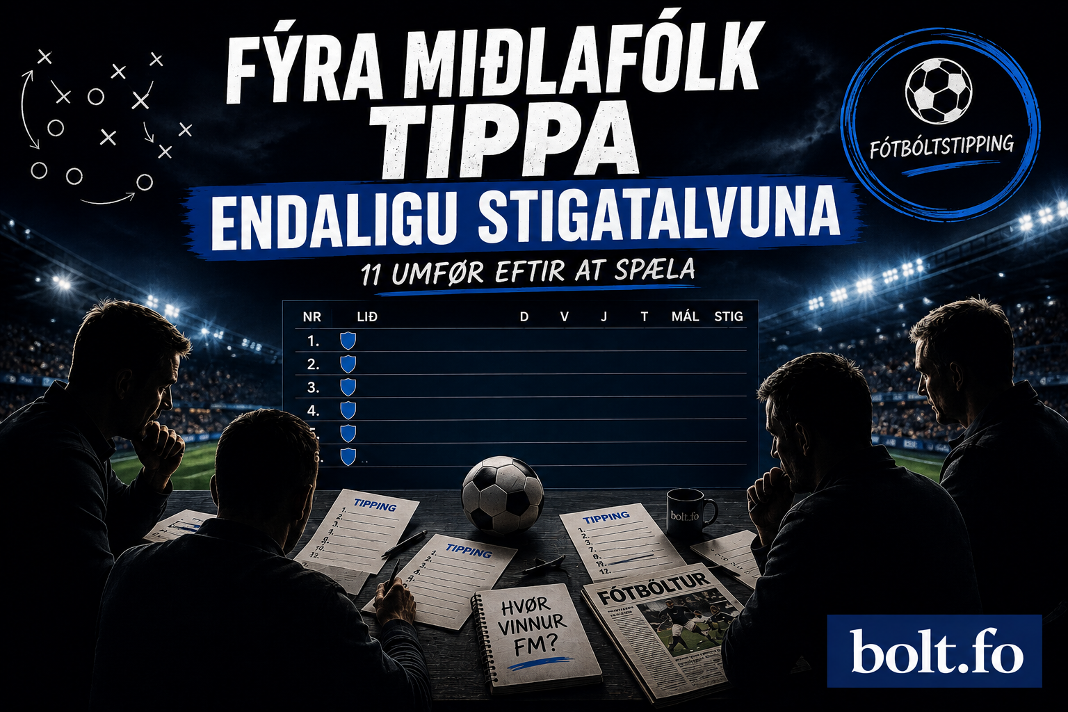11 umfør eftir: Fýra miðlafólk tippa endaligu stigatalvuna