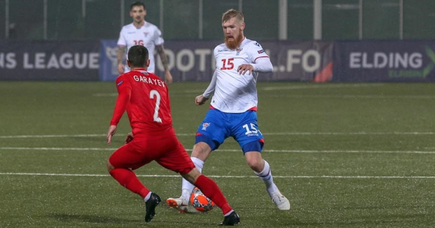 Odmar Færø vann óvanliga nógvar bóltar frá Aserbadjan